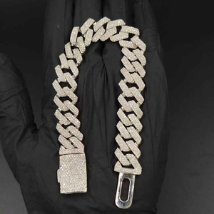 Moissanite Cuban Link <b>Bracelet</b> Iced Out Hip Hop Luxury <b>Mens</b> Jewelry Sparkling Chain <b>Bracelet</b> Fashion Gift - Product Image 1