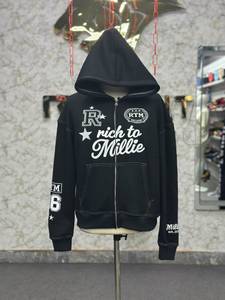 Sweat à capuche zippé surdimensionné personnalisé pour hommes et femmes, brodé, style streetwear, 450 GSM, molleton de coton, OEM ODM - Product Image 1
