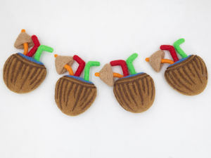 Bebida de Coco de Fieltro con Pajita, Juguete de Comida de Imitación Hecho a Mano, Manualidades de Fieltro de Verano, Comercio Justo, Ético, Venta al por Mayor - Product Image 2