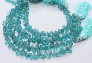 Apatita azul cielo natural, forma de lágrima suave, briolette de 5x7 mm, cuentas de piedras preciosas de apatita azul en forma de lágrima para la fabricación de joyas al por mayor. - Product Image 6