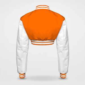2026 Custom Women's Crop Varsity Jacket with Embroidery Logo Wool Lining Breathable Design High Street Style OEM Service - Product Image 3