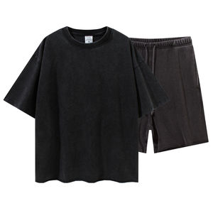 Ensemble de sport décontracté d'été pour hommes, personnalisable avec logo, comprenant un T-shirt à manches courtes pour la gym et le jogging et un short à taille élastique – Vente en gros - Product Image 3