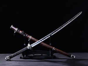 Lame dentelée en acier au carbone avec manche en bois, dos droit, qualité industrielle, épaisseur 0,6 mm, OEM, 90 cm, lame simple incluse - Product Image 1