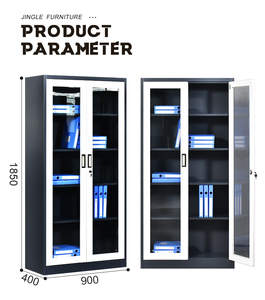 Armoire de rangement industrielle en acier avec <span class=keywords><strong>porte</strong></span> vitrée et serrure, pour documents et matériel de bureau - Product Image 3