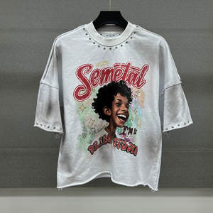 เสื้อยืดผู้ชายทรงปกติ คุณภาพสูง ผ้าฝ้าย 100% สตรีทแวร์ ลายกราฟิกแบบทำเก่า ระบายอากาศได้ดี แห้งเร็ว น้ำหนักมาก สั่งทำได้ - Product Image 3