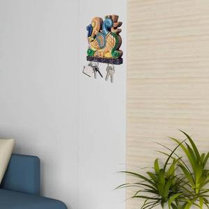 Best Quality Mango Wood <b>Key</b> Holder <b>Wall</b> Hanger 4 <b>Hooks</b> Artistic Wooden <b>Key</b> Stand Finely Crafted Traditional Craft for Home - Product Image 3