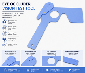 Flip-Augenklammer mit Loch für Sehprüfungen |   Manuelles Handgerät für Sehprüfungen zur Refraktionstests (Himmelblau) - Product Image 3