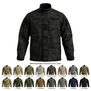 Chaqueta de Manga Larga con Diseño de Camuflaje Personalizado, Cuello Alto, Mezcla de Algodón, Cómoda, Uniforme, MOQ Bajo - Product Image 1