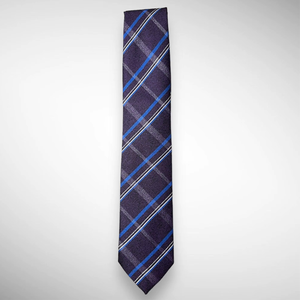 Corbata de seda 100% a cuadros morados para hombre |   Elegante Diseño Clásico para Bodas, Eventos Formales y Negocios, Ecológico, Tamaño Personalizado, Regalo - Product Image 2