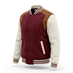 Chaqueta Varsity de Lana Premium Personalizada para Hombre, Estilo Casual de Invierno, con Logotipo Bordado en la Parte Delantera, Cuello Alto, Chaqueta Bomber de Lujo - Product Image 5