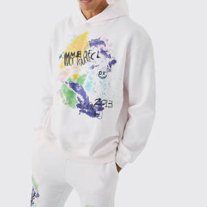 Survêtement streetwear oversize pour hommes, 2 pièces, manches longues, prix de gros, survêtements décontractés - Product Image 1