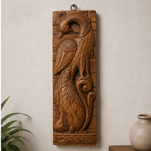 Decoración de Pared Rectangular de Madera de Acacia Hecha a Mano con Diseño Tradicional de Aves Silvestres, Decoración de Lujo para Bodas y Diwali - Product Image 2