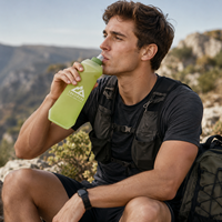 Botella de Agua Flexible de TPU sin BPA de 500 ml, Botella Plegable para Correr, Maratón y Trail Running