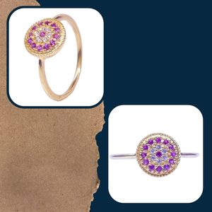 Anillo de Pareja Clásico de Plata de Ley 925 Chapado en Oro con Topacio Rojo para Mujer, Joyería para Bodas - Product Image 4