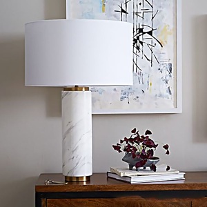 Premium <b>Marble</b> Living Room Lamp With Organic Vase Inspired Shape Warm Illumination And Refined Decorative Presence - Product Image 4