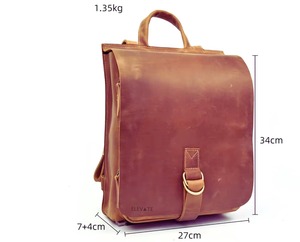 Retro Handmade Cowhide Leather Women's <b>Backpack</b> Genuine Leather Vintage Summer Spring Polyester Lining Outdoor Travel - Product Image 2
