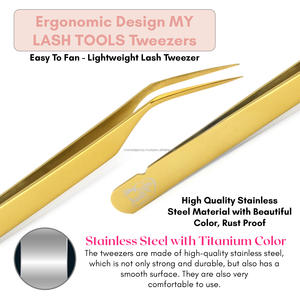 High Quality <b>Eyelash</b> Tweezers fiber tip lash Tweezer Stainless Steel <b>Eyelash</b> Extension Tweezer stainless steel - Product Image 5