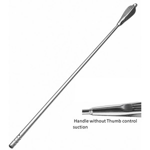 Tubos de succión premium rectos con mango Yankauer sin control de pulgar, tubo de 5 mm, 32 cm de longitud útil, 45,5 cm de longitud total – ZETOMEDPRO - Product Image 1
