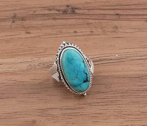 Bague en argent sterling 925 à trois rangs classique pour femmes, en turquoise naturelle faite à la main, vente en gros, fabricant sur mesure - Product Image 4
