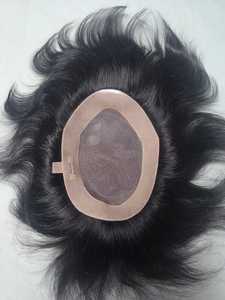 Toupee de Cabello Remy Indio Liso, 130% de Densidad, Base de Encaje Mono, Parte Central, Nudos Invisibles, Textura de 8mm - Product Image 4