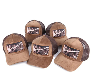 Gorra Trucker de Lona Marrón Unisex, Ajustable, de 5 Paneles, Transpirable, Impermeable, con Impresión por Transferencia de Calor, para las Cuatro Estaciones - Product Image 4