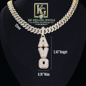 Pendentif Lettre Personnalisé en Moissanite Glacée, Plaqué Or, Argent 925, Breloques Hip Hop pour Cadeau de Fête - Product Image 1