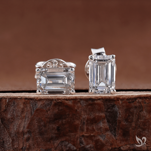 1.0Ct Emerald Cut Lab Grown Diamond <b>Stud</b> Earrings Prong Set 925 Sterling <b>Silver</b> IGI Certified Elegant Daily Wear - Product Image 4