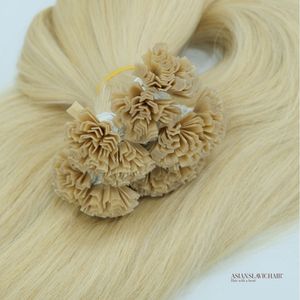 Extensions de cheveux Remy vietnamiennes à pointe plate en kératine, blondes, double épaisseur, qualité supérieure, sans produits chimiques, pointes pleines, plus claires - Product Image 4