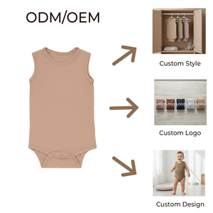 Combinaison bébé sans manches en coton doux, vêtements confortables pour nourrissons et bébés - Product Image 5