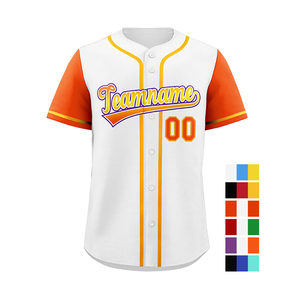 Maillots de baseball personnalisables en twill uni pour hommes avec graphiques entièrement sublimés, broderie 3D, séchage rapide et respirants – Vente en gros - Product Image 3