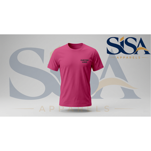 T-shirts à manches courtes pour hommes en coton 100% respirant, coupe classique, rose rose personnalisé, tailles XS-3XL, numéro de modèle CA-017 - Product Image 3