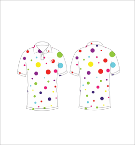 Mens <b>White</b> Multicolor Dot Pattern <b>Polo</b> Shirt Custom Sublimation Short Sleeve Summer Casual Breathable Lightweight Golf Shirt - Product Image 3