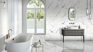 กระเบื้องปูพื้นและผนังพอร์ซเลน Modern Loyal Satvario ขนาด 60x120 ซม. ผิวด้านขัดเงา สำหรับตกแต่งภายในบ้านพักตากอากาศ โรงแรม และอพาร์ตเมนต์ - Product Image 3