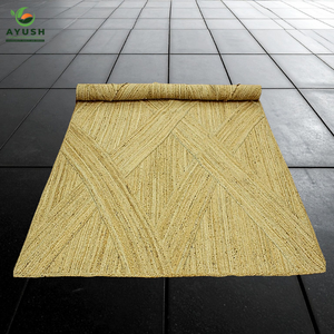 Tapis en jute rectangulaires 200x300cm, tissés avec des fibres épaisses tressées, écologiques et adaptés aux animaux domestiques, personnalisables pour un usage domestique et commercial - Product Image 4