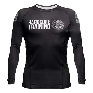 Haut de compression à manches longues pour homme, séchage rapide, pour entraînement hardcore et combat MMA, noir - Product Image 1