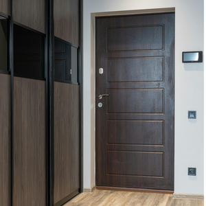 Porte intérieure en WPC à âme composite creuse anti-fissuration, finition bois, couleur bois naturel, pour chambres et salles de bain - Product Image 2