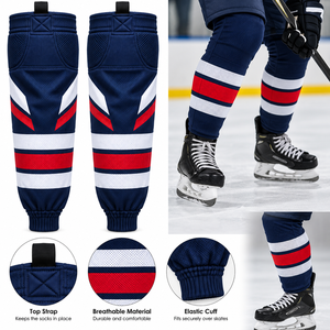 Calcetines Profesionales de Hockey sobre Hielo, Calcetines Personalizados para Equipos de Hockey, Calcetines Deportivos Transpirables de Malla de Poliéster - Product Image 6