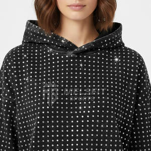 Sudadera con Capucha para Mujer, Estilo Casual, con Pedrería y Lavado Ácido, Material Suave y Ligero, Ideal para un Look Urbano - Product Image 5