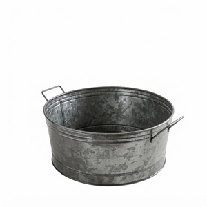 Modern Galvanized Metal Beverage Cooler Tub With Iron <b>Stand</b> And Tray Large Capacity Stainless Steel Wine & Beer Chiller For Sale - Product Image 4