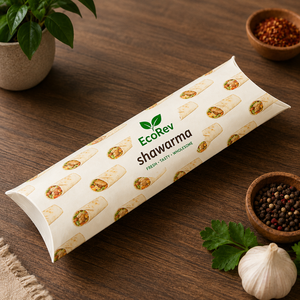 Custom Disposable Biodegradable Paperboard Burrito Wrap Shawarma Kebab Eco-Friendly <b>Foldable</b> Takeaway Packaging <b>Box</b> - Product Image 6