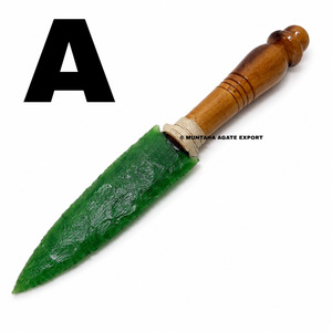 Hermosa Figura Artesanal de Gema Tallada en Fibra Óptica Verde Pulida con Correa de Mano, de 8 Pulgadas, Premium, Portátil para el Hogar - Product Image 4