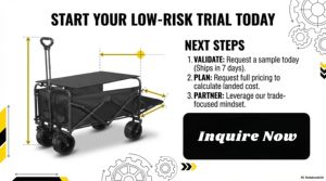 8-inch Baby Four-Wheel <b>Platform</b> Folding Wagon for Storage & Shopping Carbon Steel OEM Customizable - Product Image 4