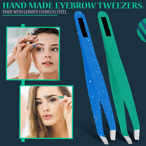 Eyebrow Tweezers Blue/Green Color Lash Lifting <b>Tools</b> Tip Eyelash Extension <b>Tools</b> Tweezers Makeup Stainless Steel - Product Image 4