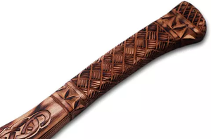 ขวานไวกิ้งทำมือพร้อมใบมีดเหล็กตีขึ้นรูป ด้ามไม้แกะสลักลายมังกรนอร์ดิก สำหรับการตั้งแคมป์กลางแจ้งและสะสม - Product Image 2