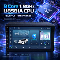 Lecteur multimédia automobile HANTUE Android 16, 8 cœurs, 4G/WiFi, BT5.4, DSP, double DIN, autoradio 7 pouces, 360 ° Caméra surround
