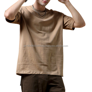 T-shirt pour homme en coton 100% de qualité supérieure, surdimensionné, à épaules tombantes, léger, blanc, pour la conception de logo personnalisé, excellence - Product Image 2