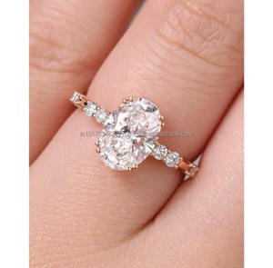 IGI/GIA Lab Grown Cut Diamond Vintage 14K Anillo de boda/compromiso amarillo Unisex Oro blanco fino para fiesta de aniversario-Worthy - Product Image 2