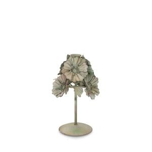 Metal Flower Candle Holder Distressed Floral Wreath <b>Candlestick</b> Antique <b>Brass</b> Iron T-light Candelabra Home Table Centerpiece - Product Image 2