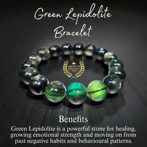High Quality Natural Green Lapidolite Quartz Gemstone Beads Charms Crystal Elastic <b>Bracelet</b> Love Polished <b>Healing</b> Stone Jewelry - Product Image 2