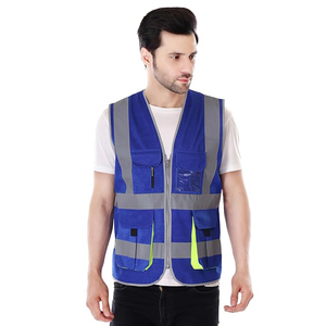 Gilet lumineux à 6 poches, haute visibilité, couleur lime, classe 3 ANSI, maille polyester, fermeture éclair sur le devant, réfléchissant argenté - Product Image 2